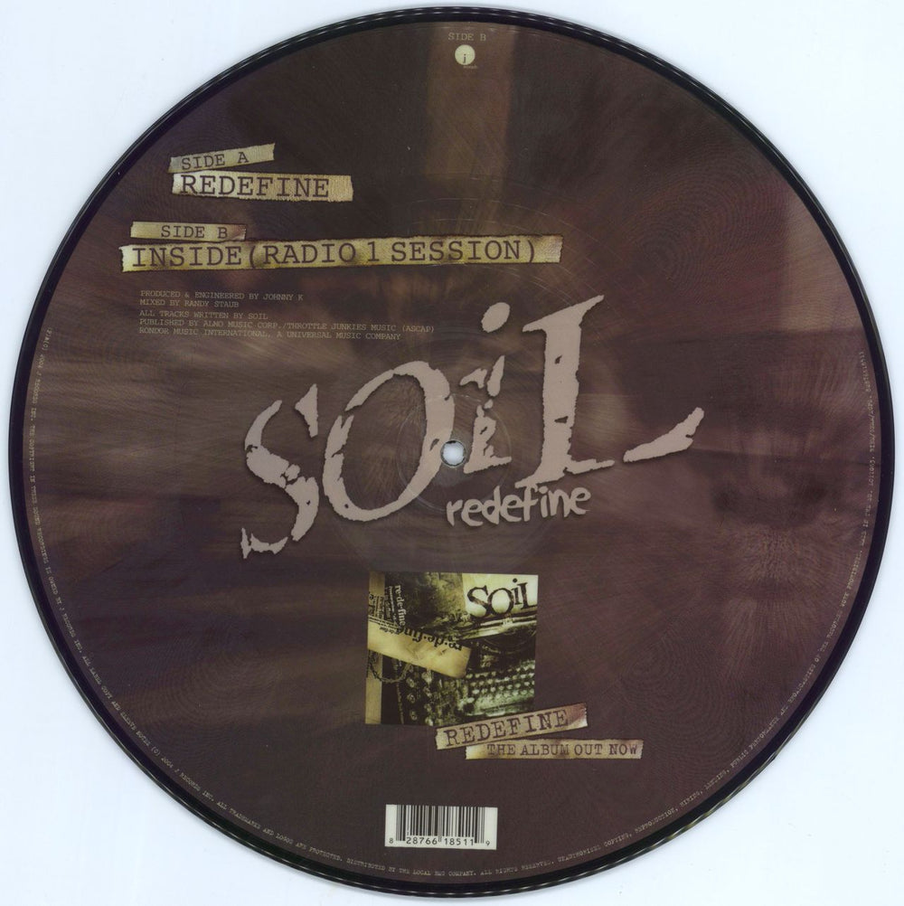 Soil Redefine UK 10" Vinyl Picture Disc (10 inch Record Single) 828766185119