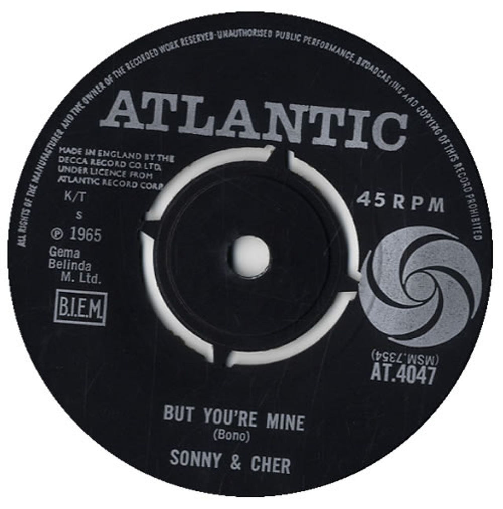 Sonny & Cher But You're Mine UK 7" vinyl single (7 inch record / 45) AT.4047