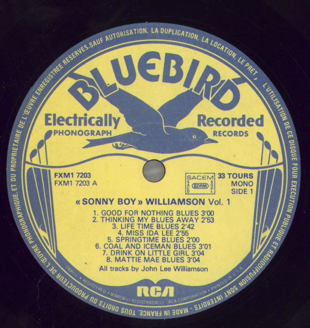 Sonny Boy Williamson Sonny Boy Williamson - Vol 1 French vinyl LP album (LP record) SBNLPSO822520