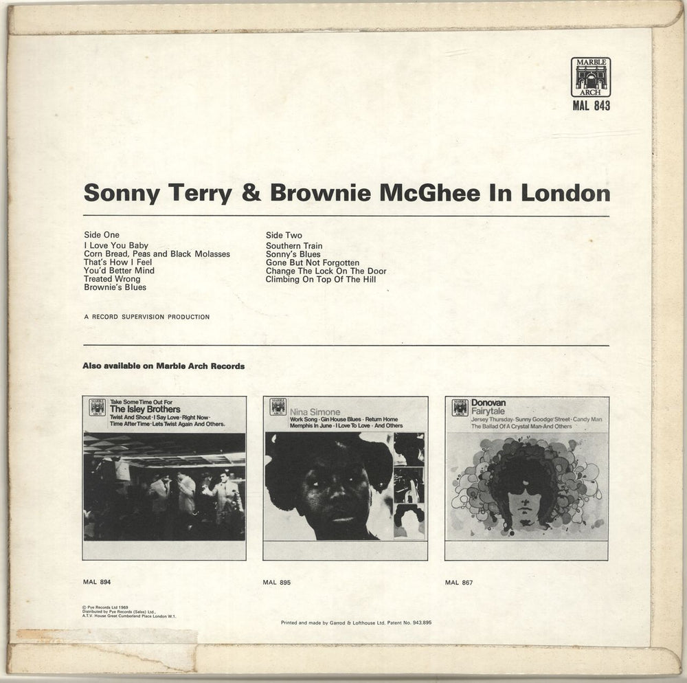 Sonny Terry & Brownie McGhee Sonny Terry & Brownie McGhee In London UK vinyl LP album (LP record)