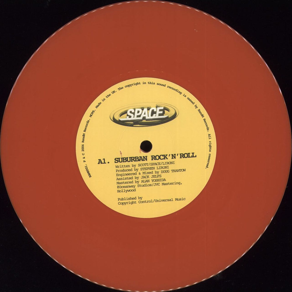 Space (90s) Suburban Rock 'n Roll - Red Vinyl UK 7" vinyl single (7 inch record / 45) APS07SU271901