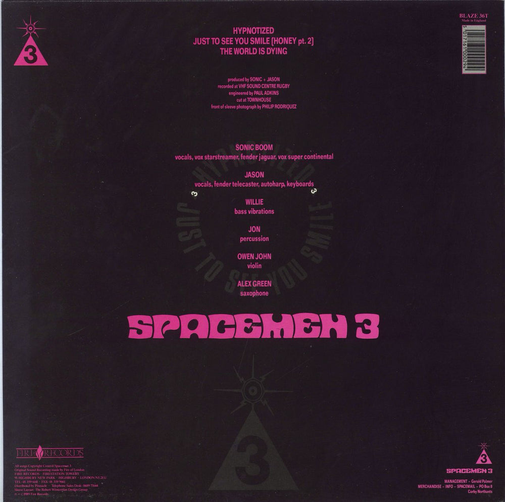 Spacemen 3 Hypnotized + Poster UK 12" vinyl single (12 inch record / Maxi-single) SP312HY108520