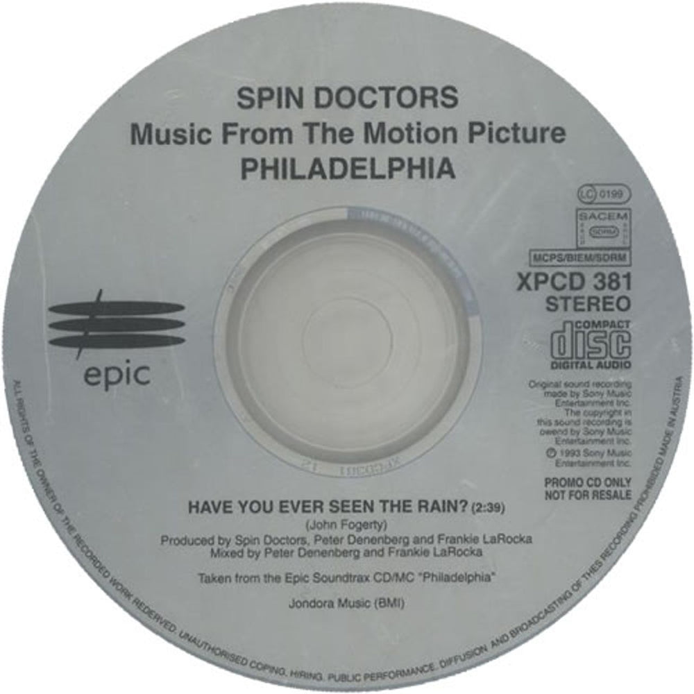 Spin Doctors Have You Ever Seen The Rain? UK Promo CD single (CD5 / 5") SPDC5HA27337