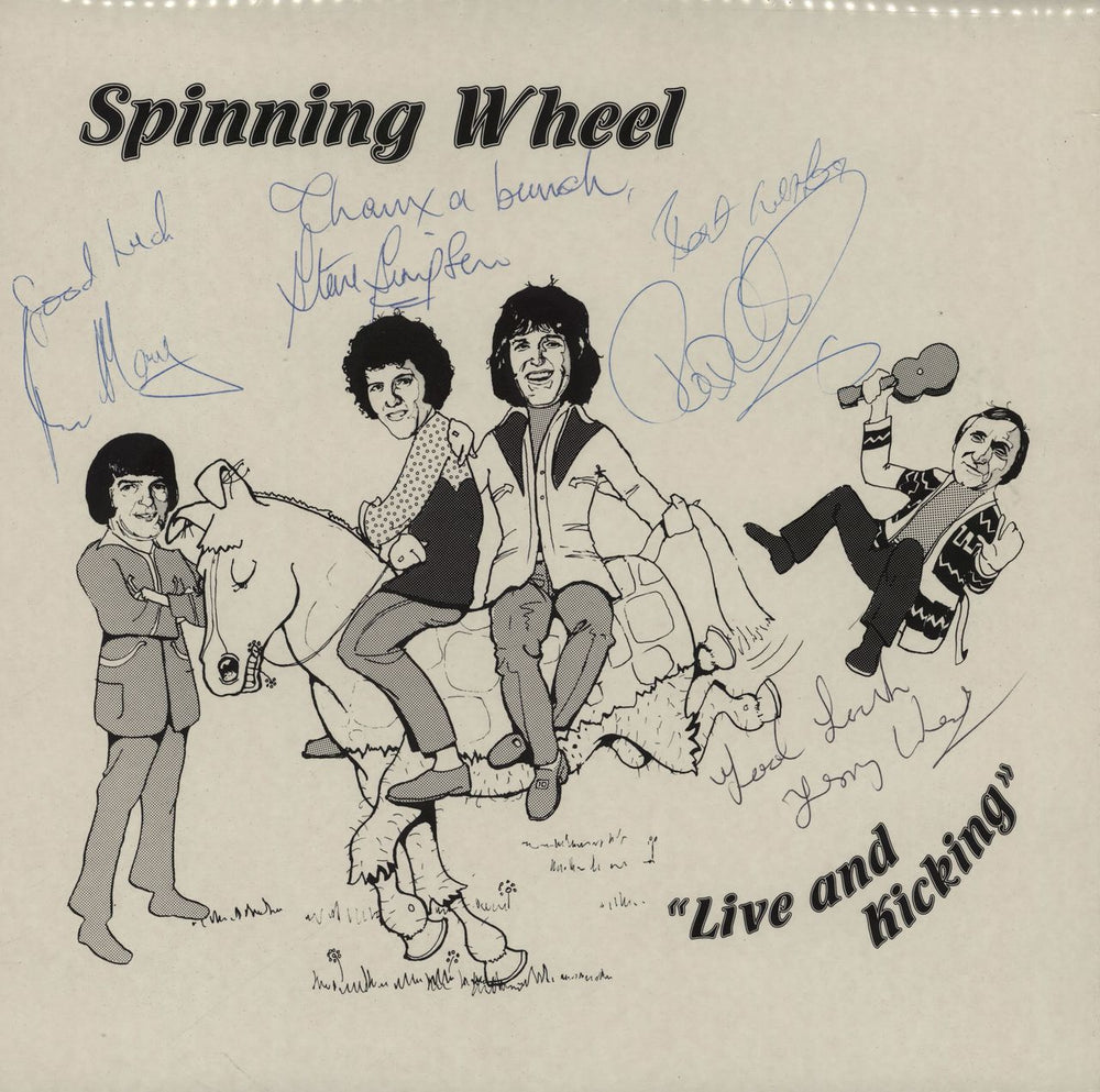 Spinning Wheel Live And Kicking - Autographed UK vinyl LP album (LP record) CV2LP