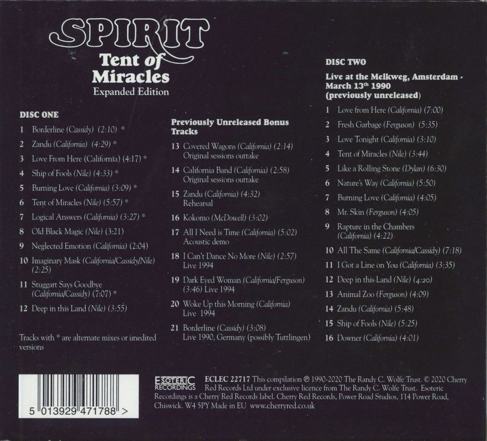 Spirit Tent Of Miracles: Expanded Edition UK 2 CD album set (Double CD) 5013929471788