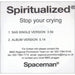 Spiritualized Stop Your Crying UK CD-R acetate CDR ACETATE