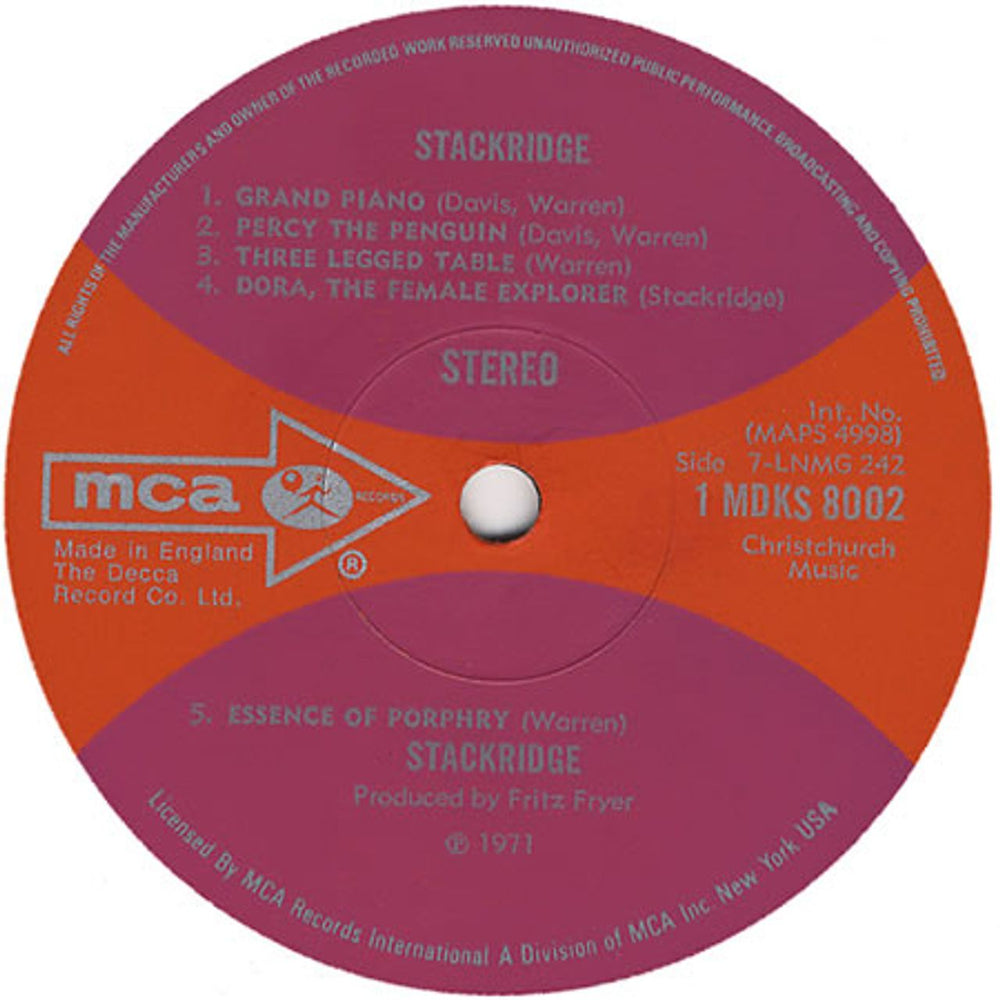 Stackridge Stackridge - 1st - EX UK vinyl LP album (LP record) KRDLPST341862