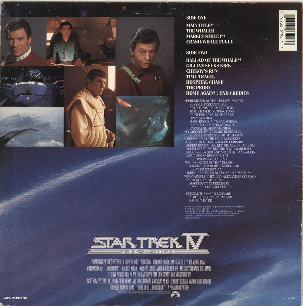 Star Trek Star Trek IV: The Voyage Home US vinyl LP album (LP record) 076732619513