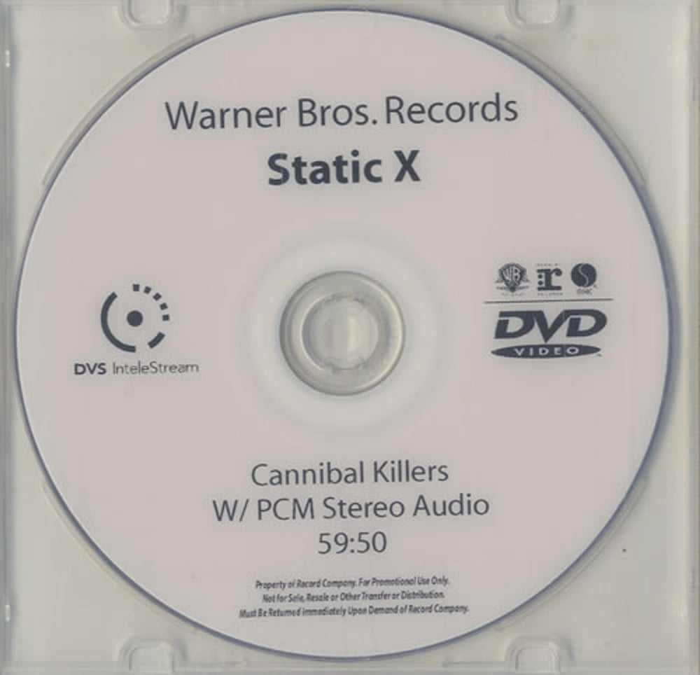 Static-X Cannibal Killers US Promo promo DVD-R DVDR ACETATE