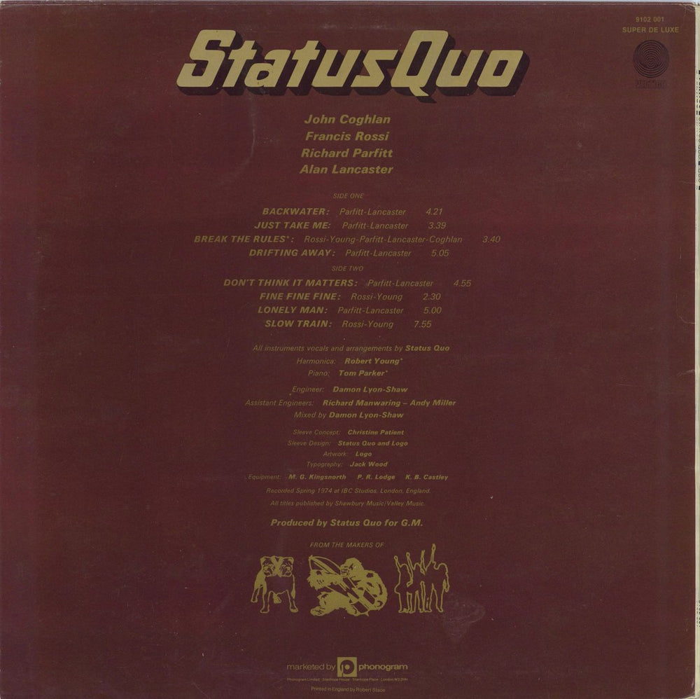 Status Quo Quo + Poster - EX UK vinyl LP album (LP record)