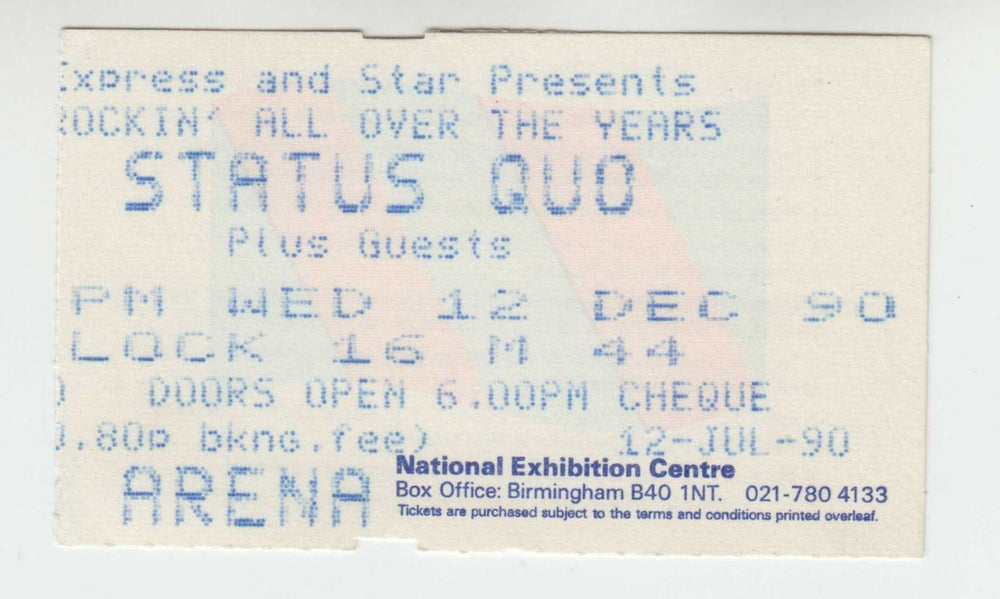 Status Quo Rockin' All Over The Years + Ticket stub UK tour programme QUOTRRO696221