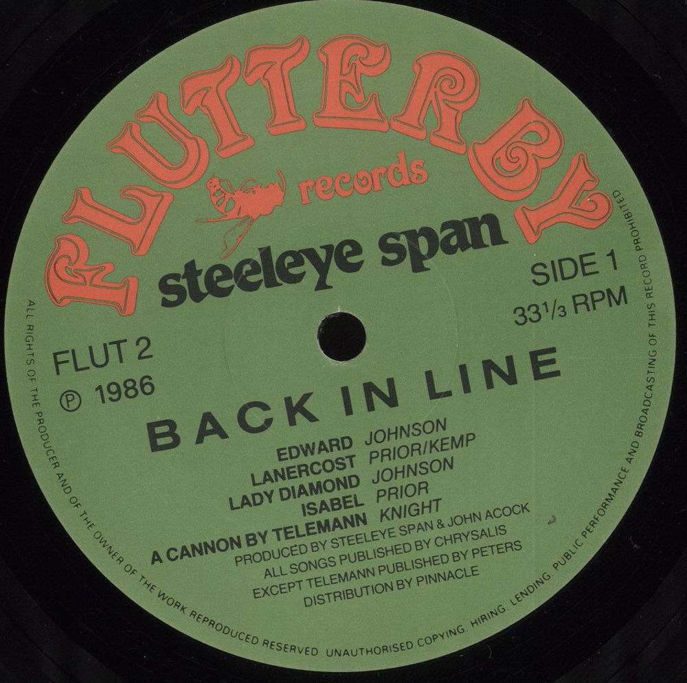 Steeleye Span Back In Line UK vinyl LP album (LP record) SSPLPBA544113