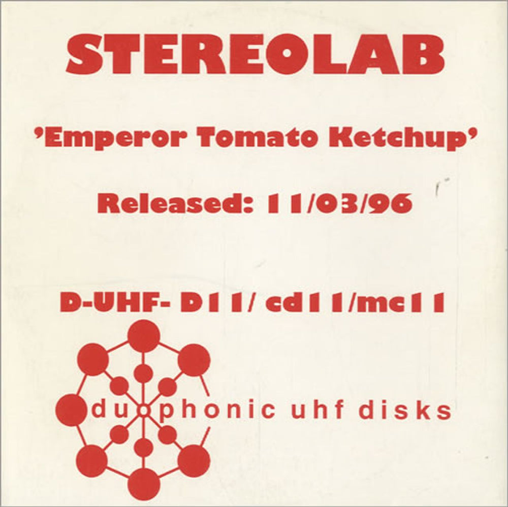 Stereolab Emperor Tomato Ketchup UK Promo CD album (CDLP) DUHFCD11