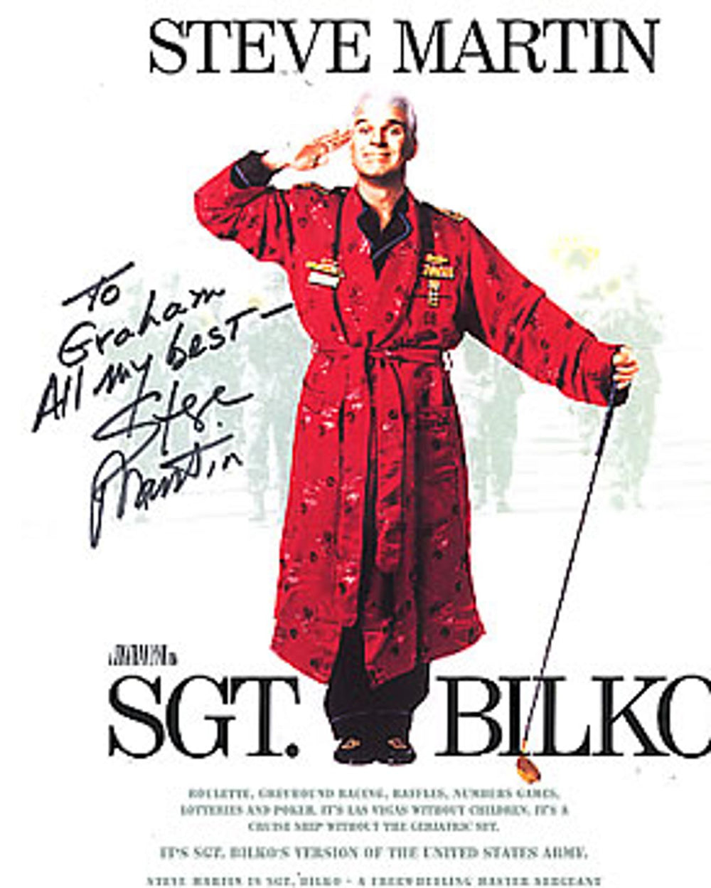 Steve Martin Sgt. Bilko - Autographed US Promo press book SIGNED PROMO