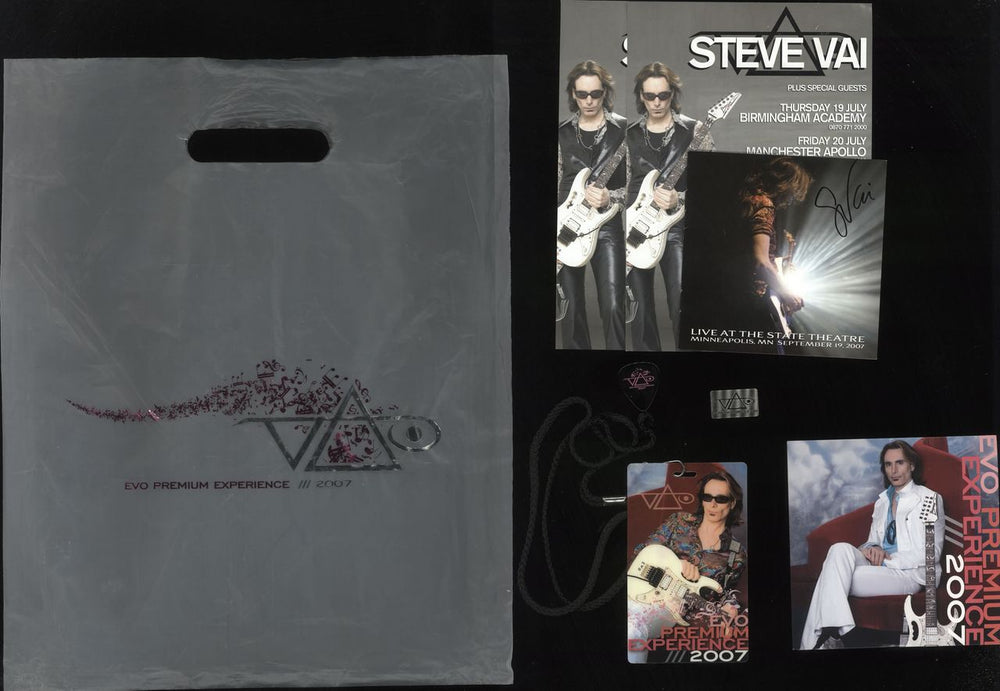 Steve Vai Evo Premium Experience tour bundle 2007 - Autographed UK memorabilia MEMORABILIA
