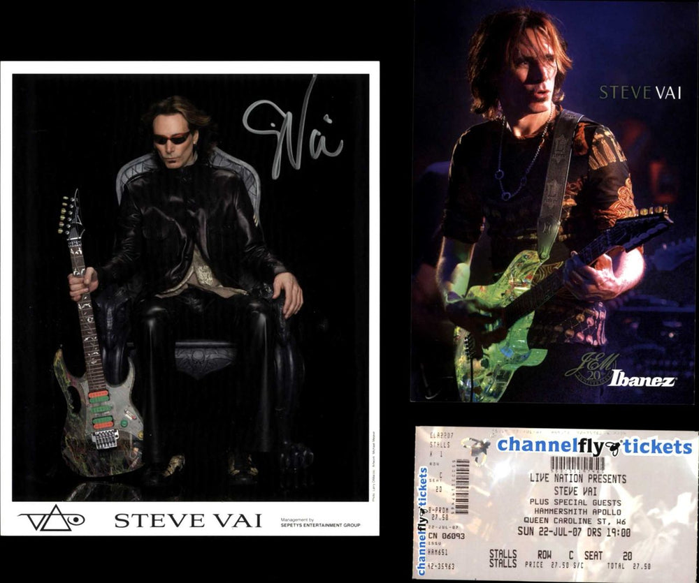 Steve Vai Evo Premium Experience tour bundle 2007 - Autographed UK memorabilia VAIMMEV740461