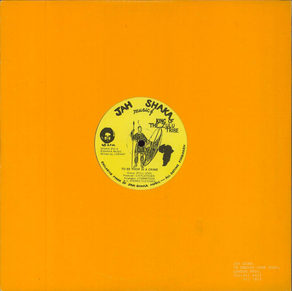 Still Cool To Be Poor Is A Crime UK 12" vinyl single (12 inch record / Maxi-single) SHAKA812