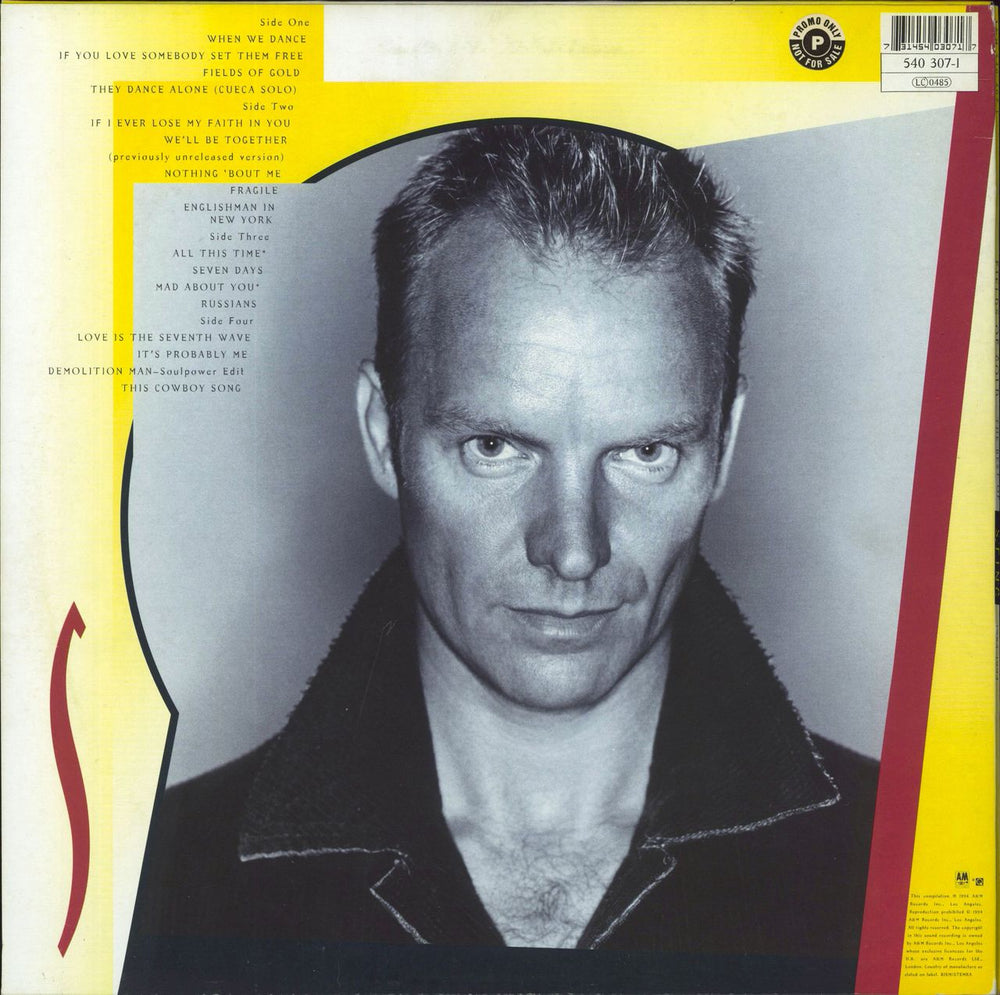 Sting Fields Of Gold - Promo Stickered UK 2-LP vinyl record set (Double LP Album) 731454030717