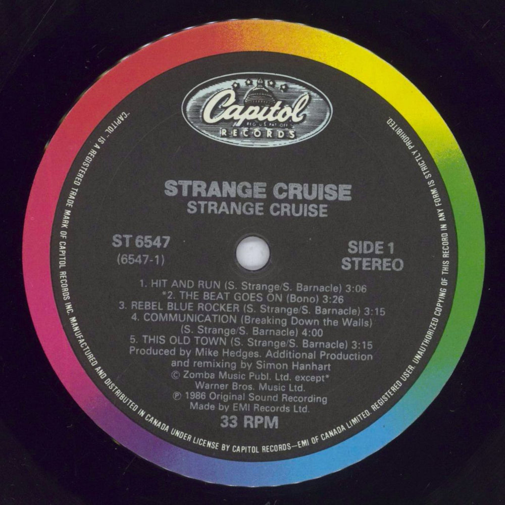 Strange Cruise Strange Cruise Canadian vinyl LP album (LP record) SCSLPST830942