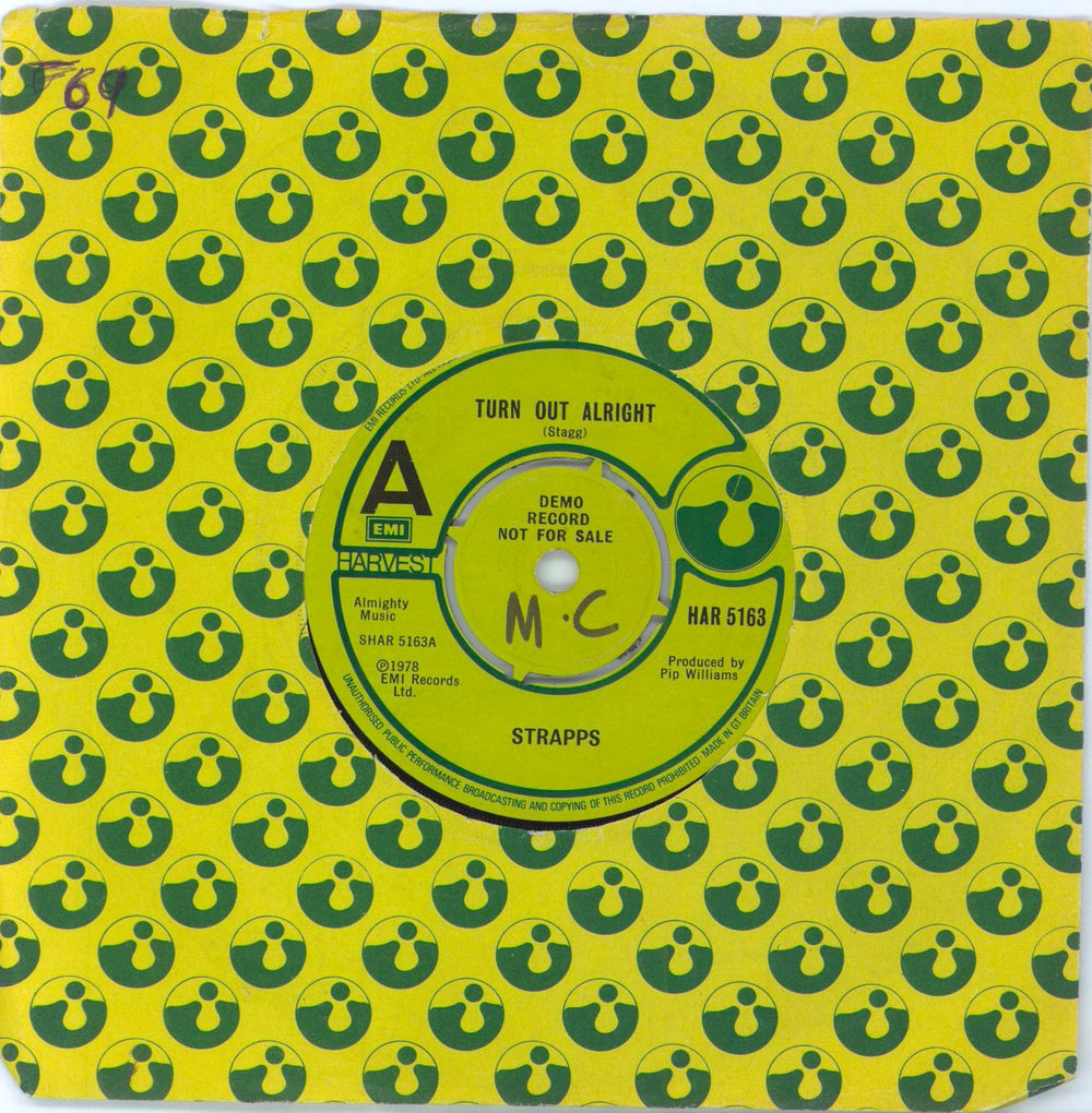 Strapps Turn Out Alright - 'A' Label UK Promo 7" vinyl single (7 inch record / 45) HAR5163