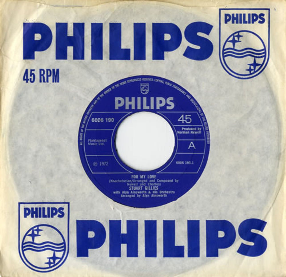 Stuart Gillies For My Love UK 7" vinyl single (7 inch record / 45) 6006190