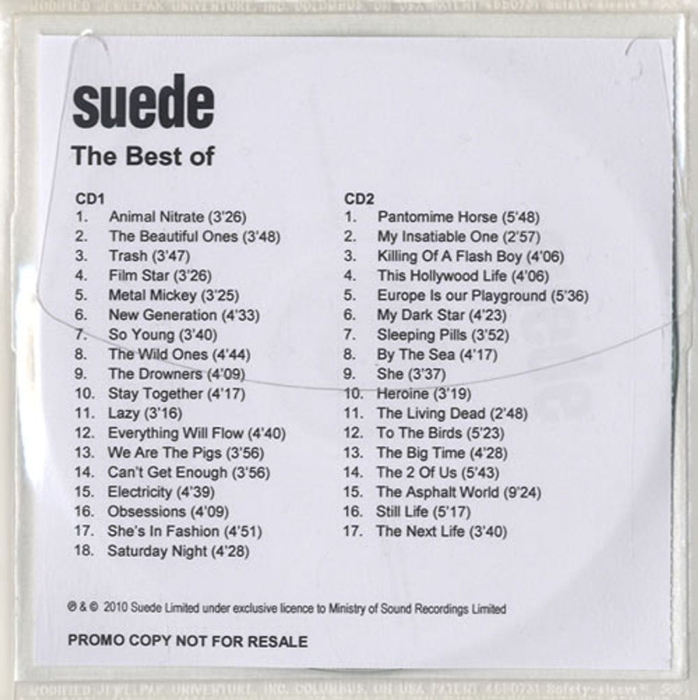 Suede The Best Of UK Promo 2 CD album set (Double CD) SUE2CTH526327