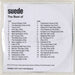 Suede The Best Of UK Promo 2 CD album set (Double CD) SUE2CTH526327