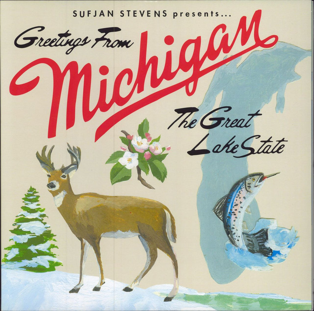 Sufjan Stevens Greetings From Michigan: The Great Lake State US 2-LP vinyl record set (Double LP Album) AKR007/SF010