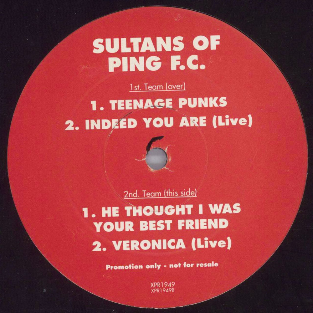 Sultans Of Ping F.C. Teenage Punks UK Promo 12" vinyl single (12 inch record / Maxi-single)