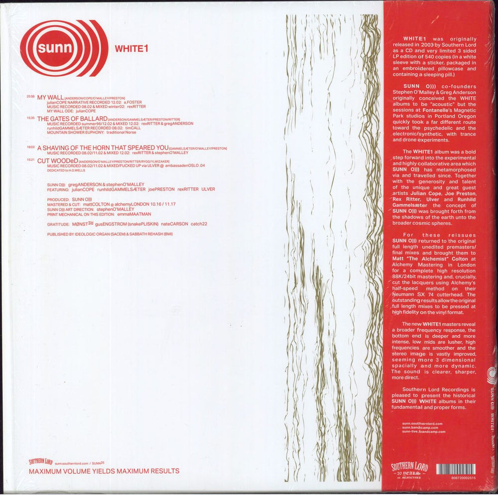 Sunn O))) White1 US 2-LP vinyl record set (Double LP Album)