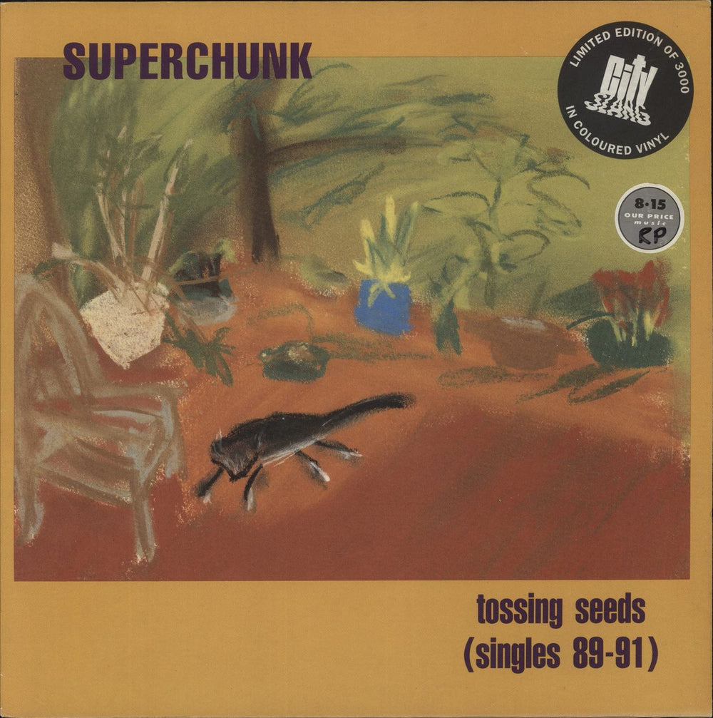 Superchunk Tossing Seeds: Singles 89-91 - Red Vinyl - EX UK vinyl LP album (LP record) SLANG018