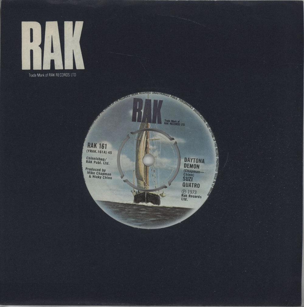 Suzi Quatro Daytona Demon UK 7" vinyl single (7 inch record / 45) RAK161