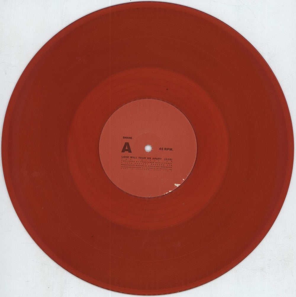 Swans Love Will Tear Us Apart - Red Vinyl - EX UK 12" vinyl single (12 inch record / Maxi-single) SWN12LO791454