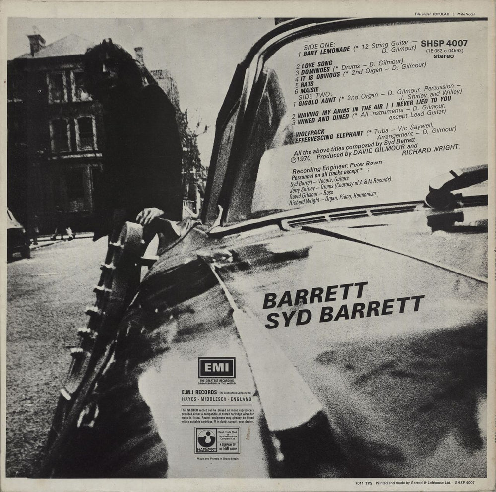 Syd Barrett Barrett - EMI label text UK vinyl LP album (LP record) SYDLPBA546964