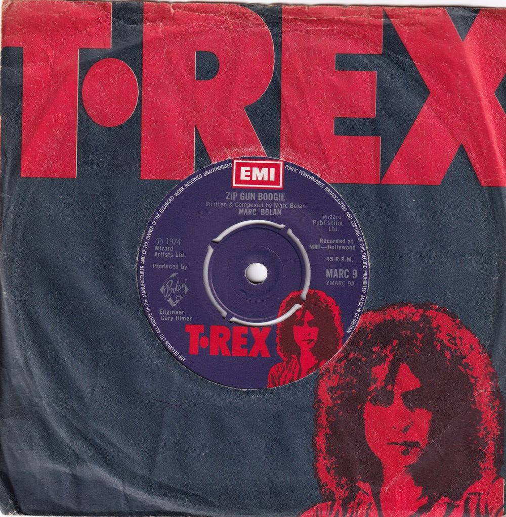 T-Rex / Tyrannosaurus Rex Zip Gun Boogie UK 7" vinyl single (7 inch record / 45) MARC9