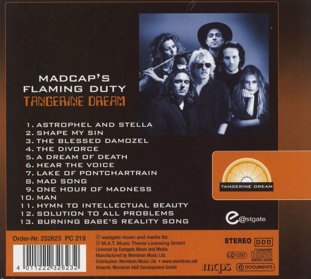 Tangerine Dream Madcap's Flaming Duty German CD album (CDLP) 4011222326232