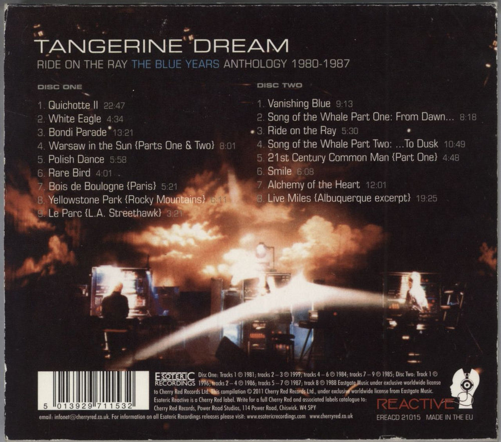 Tangerine Dream Ride On The Ray: The Blue Years Anthology 1980-1987 UK 2 CD album set (Double CD) 5013929711532