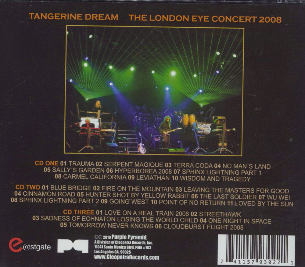 Tangerine Dream The London Eye Concert 2008 US 3-CD album set (Triple CD) 741157930221