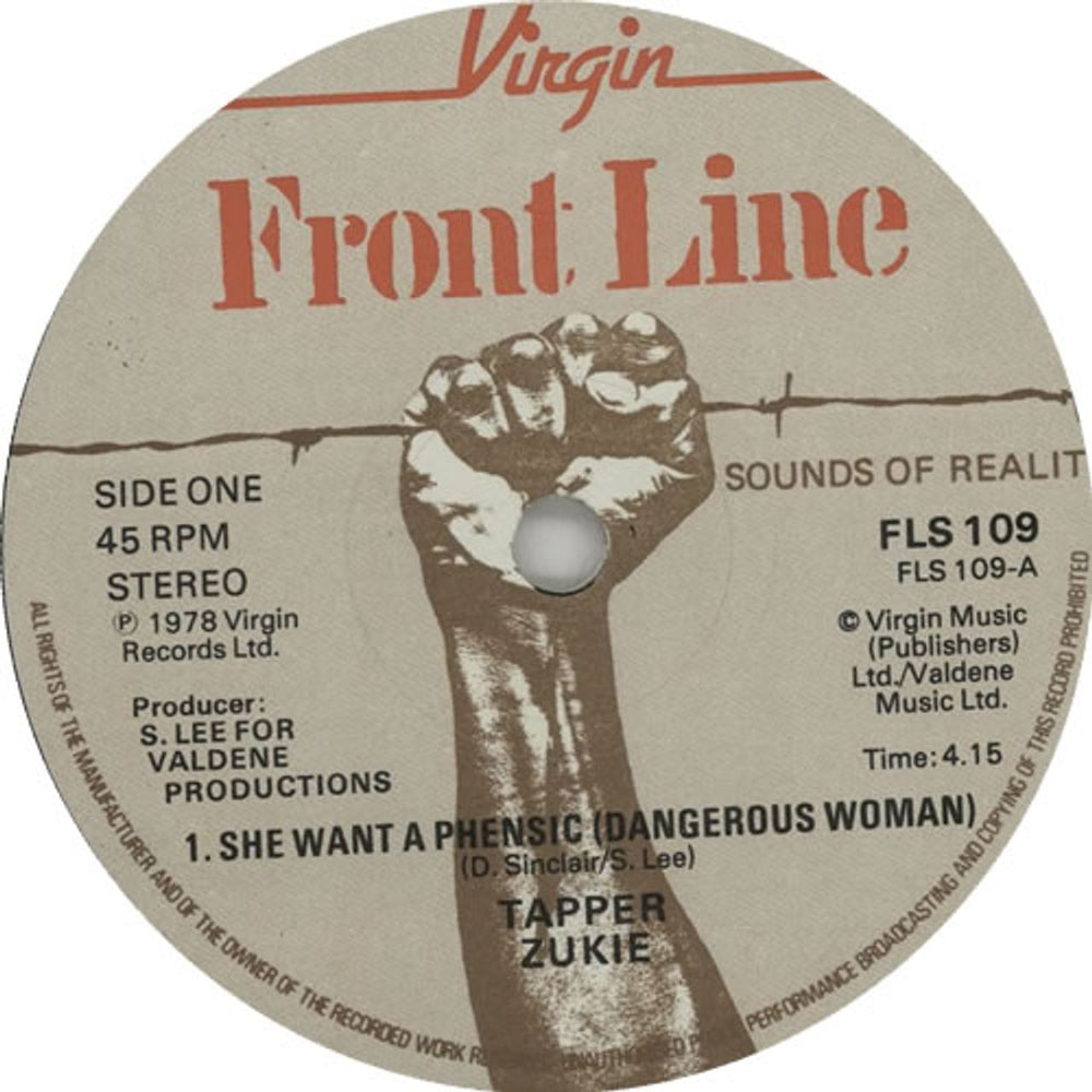 Tapper Zukie She Want A Phensic (Dangerous Woman) UK 7" vinyl single (7 inch record / 45) FLS109