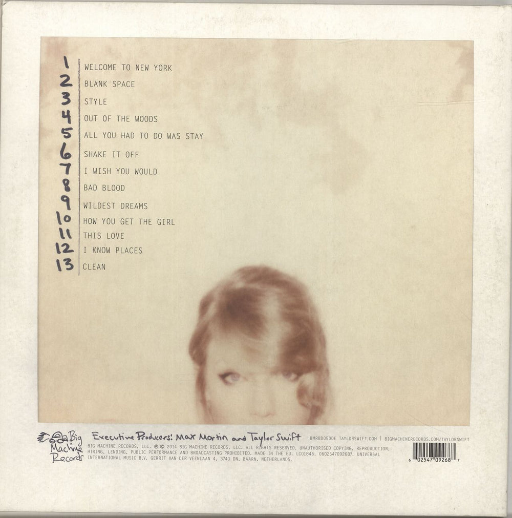 Taylor Swift 1989 - Nineteen Eighty Nine (Original Version) UK 2-LP vinyl record set (Double LP Album) 602547092687