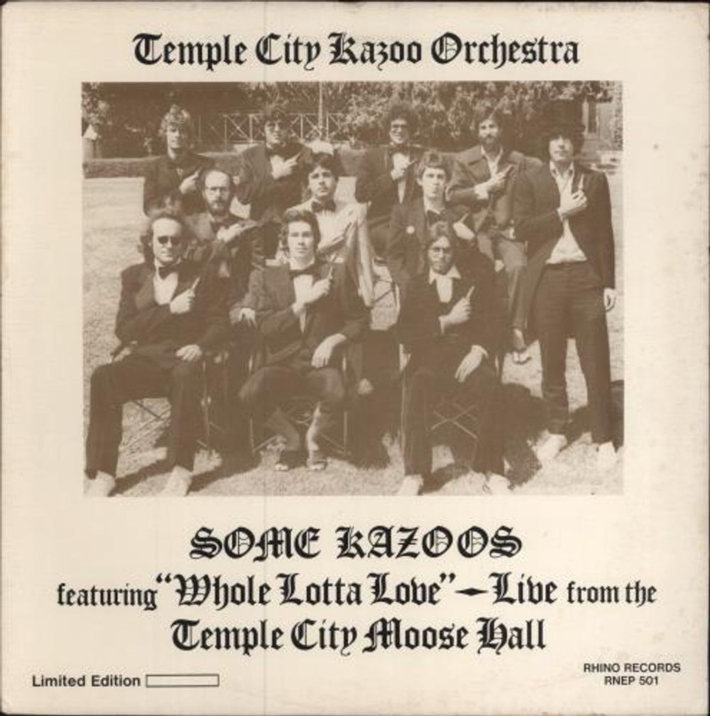 Temple City Kazoo Orchestra Some Kazoos - 'Disco' Vinyl US 12" vinyl single (12 inch record / Maxi-single) RNEP501