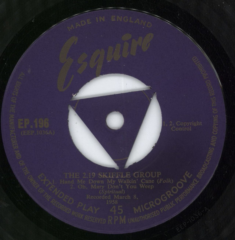 The 2.19 Skiffle Group Two-Nineteen Skiffle Group UK 7" vinyl single (7 inch record / 45) 4NG07TW801761