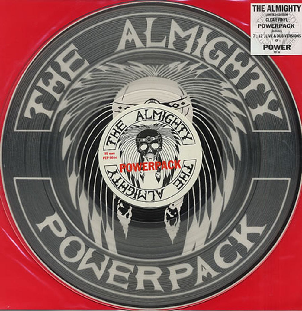 The Almighty Power - Clear Vinyl 'Power Pack' UK 12" vinyl single (12 inch record / Maxi-single) PZP66