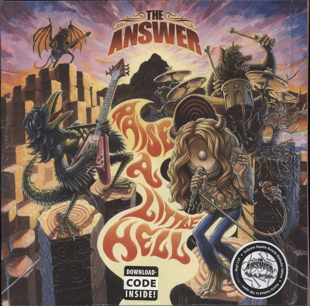 The Answer Raise A Little Hell - Open Shrink - Purple Austrian 2-LP vinyl record set (Double LP Album) 840588100545