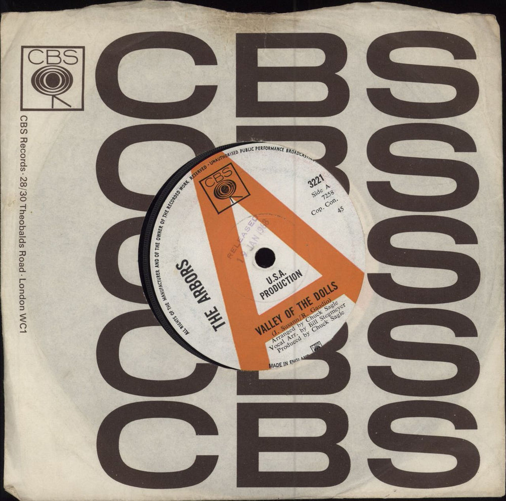 The Arbors Valley Of The Dolls - A Label UK Promo 7" vinyl single (7 inch record / 45) 3221