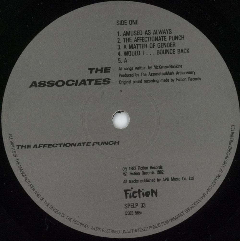 The Associates The Affectionate Punch UK vinyl LP album (LP record) ATSLPTH316460