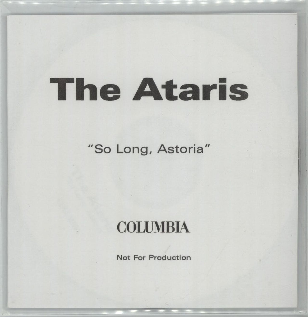 The Ataris So Long, Astoria UK CD-R acetate CD-R