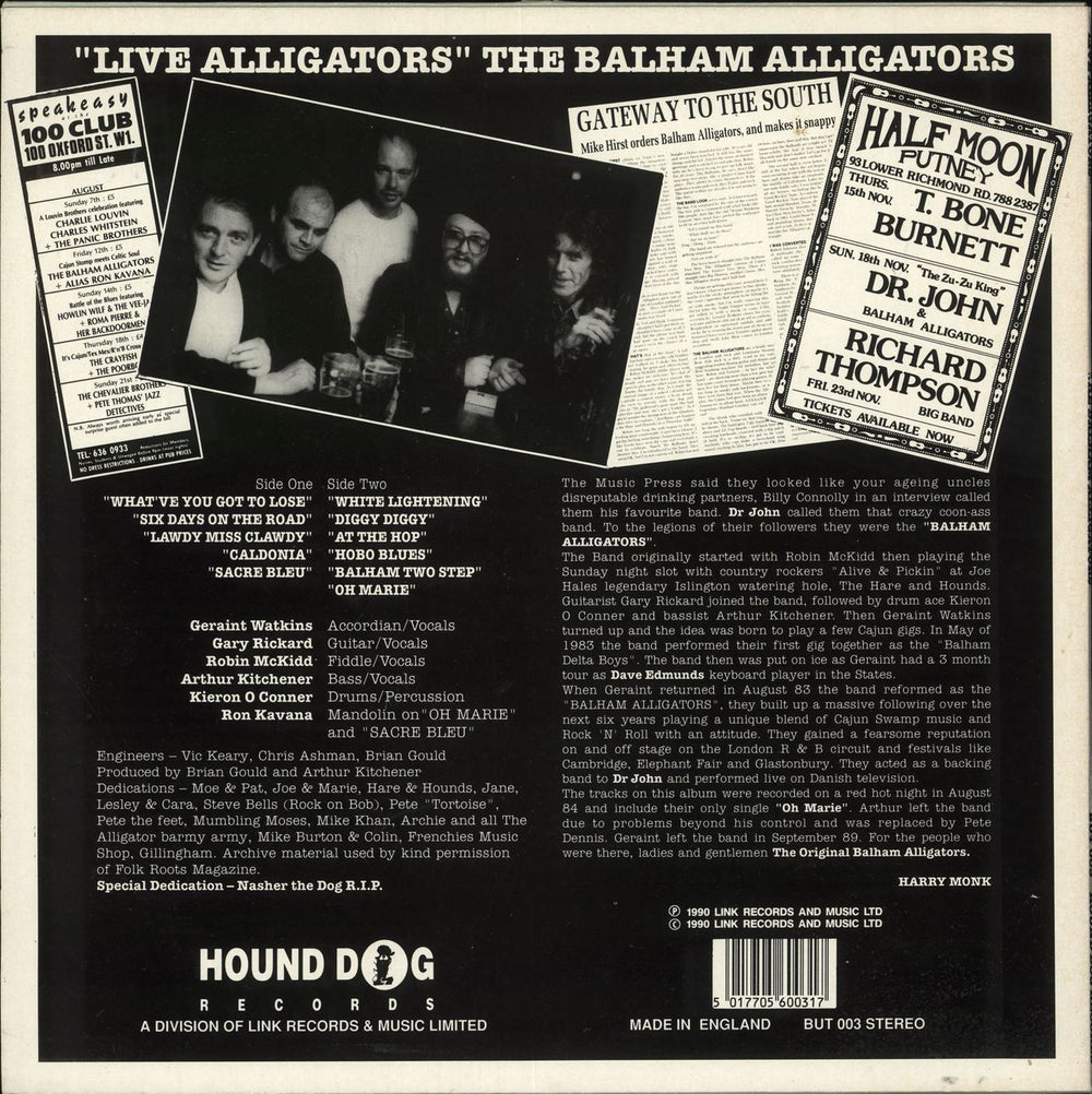 The Balham Alligators Live Alligators UK vinyl LP album (LP record) 5017705600317