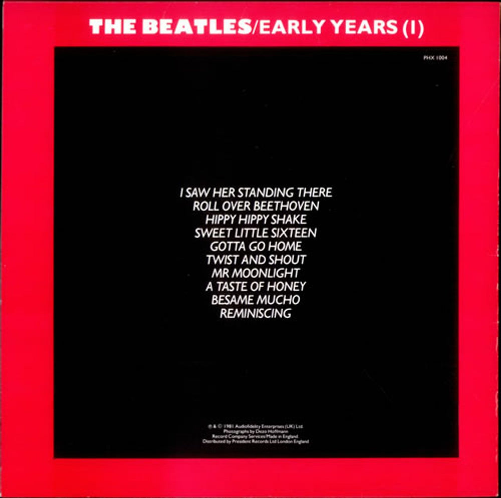 The Beatles Early Years (1) - No Sleeve Notes UK vinyl LP album (LP record) BTLLPEA519572