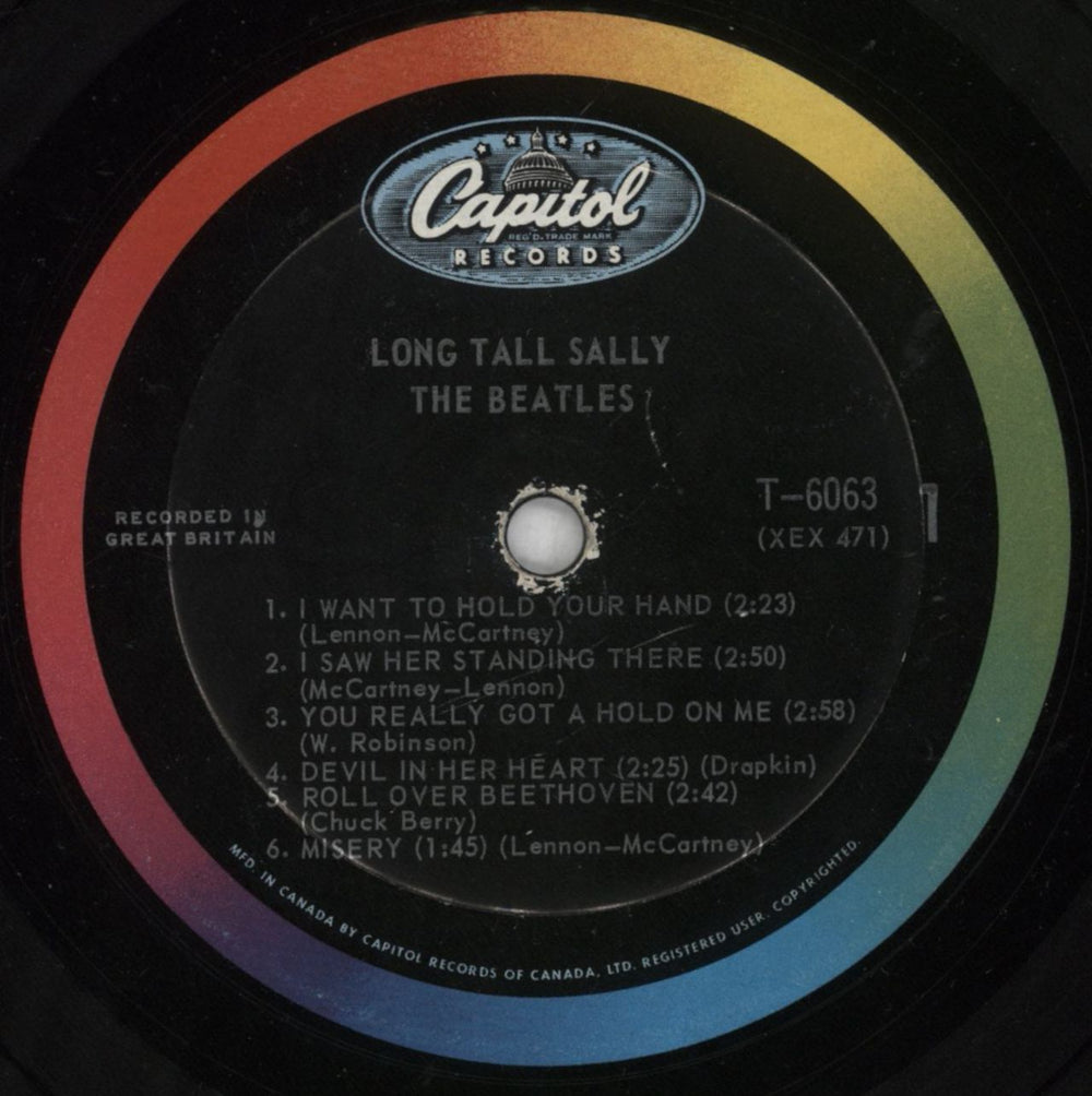 The Beatles Long Tall Sally - Rainbow Label Canadian vinyl LP album (LP record) BTLLPLO212157